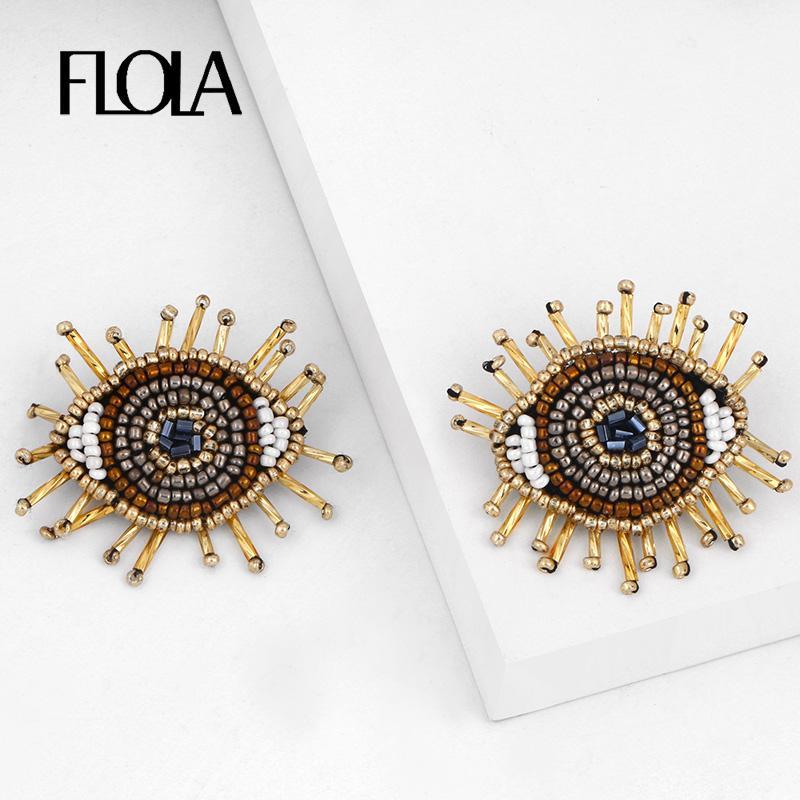 FLOLA Bohemian Beaded Evil Eye Stud Earrings For Women Handmade Big Tassel Stud Earrings Fashion Jewelry kralen oorbellen erss741
FLOLA Bohemian Beaded Evil Eye Stud Earrings For Women Handmade Big Tassel Stud Earrings Fashion Jewelry kralen oorbellen erss741