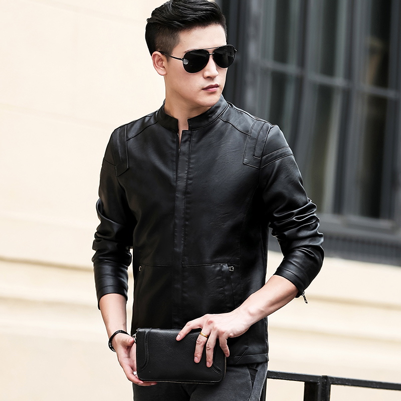 Mens Jacket Autumn and winter new men' leather casual jacket Korean style trend Slim handsome youth leather jacket, Burgundy
Mens Jacket Autumn and winter new men' leather casual jacket Korean style trend Slim handsome youth leather jacket, Burgundy