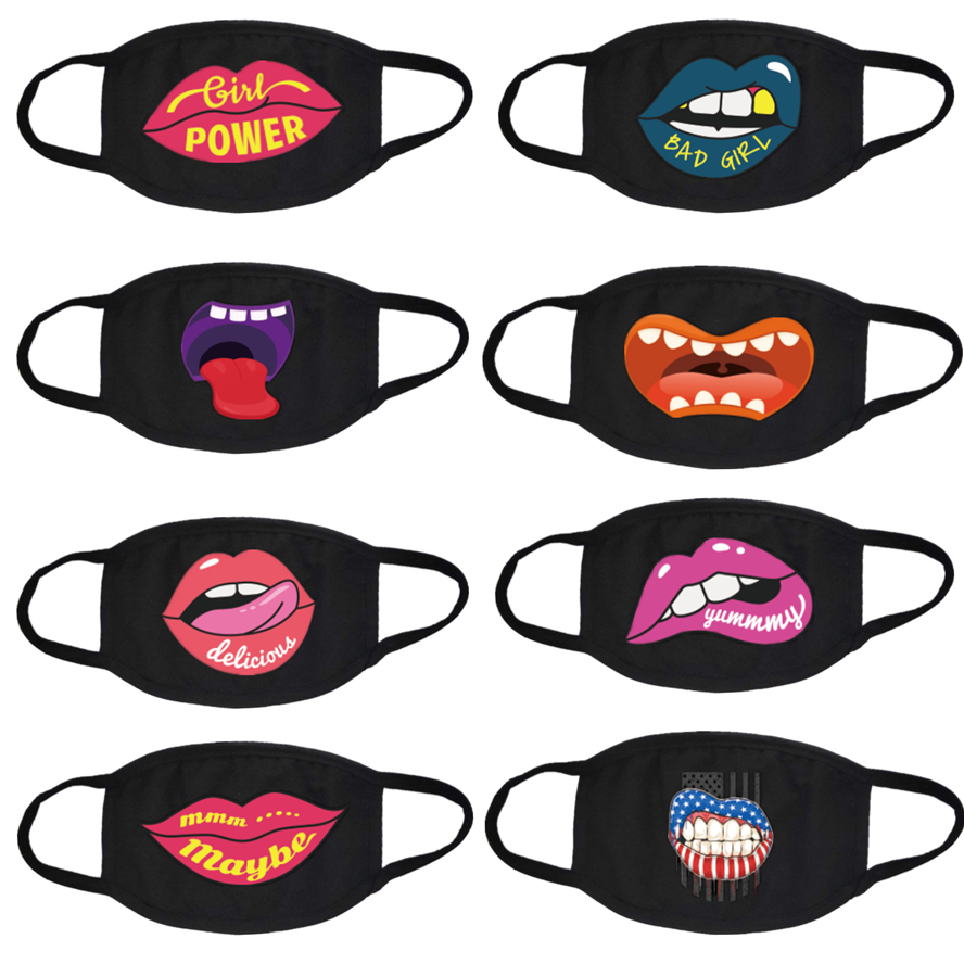designer face masks hot sale printed cotton mask European and American adult personality lip print pattern black sunscreen mask
designer face masks hot sale printed cotton mask European and American adult personality lip print pattern black sunscreen mask