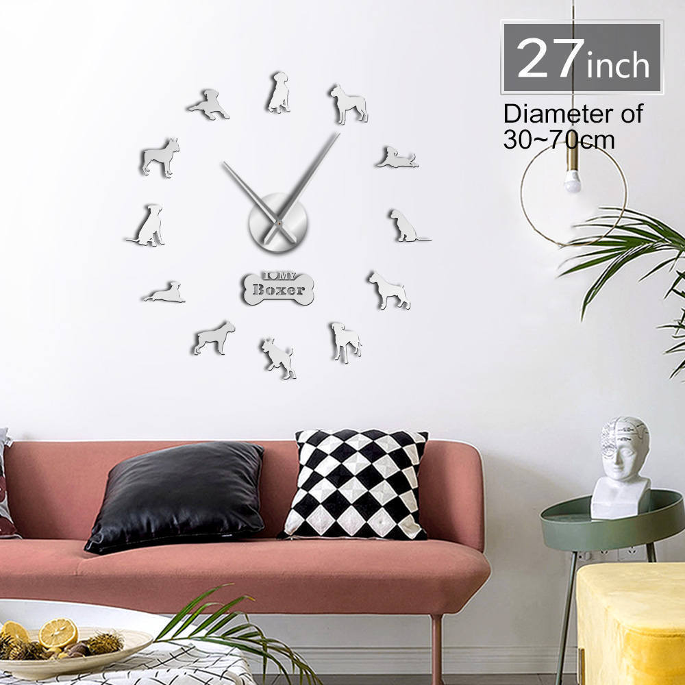 Boxer Dog Breed 3D DIY Wall Clock Living Room Unique Acrylic Design Gift Idea For Dog Puppy Pet Lover Personalized Clock Watch LJ201204
Boxer Dog Breed 3D DIY Wall Clock Living Room Unique Acrylic Design Gift Idea For Dog Puppy Pet Lover Personalized Clock Watch LJ201204
