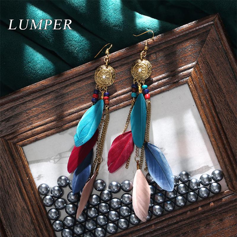 LUMPER European and American retro chain Tassel Earrings Bohemian feather Yiwu jewelry creative long earrings
LUMPER European and American retro chain Tassel Earrings Bohemian feather Yiwu jewelry creative long earrings