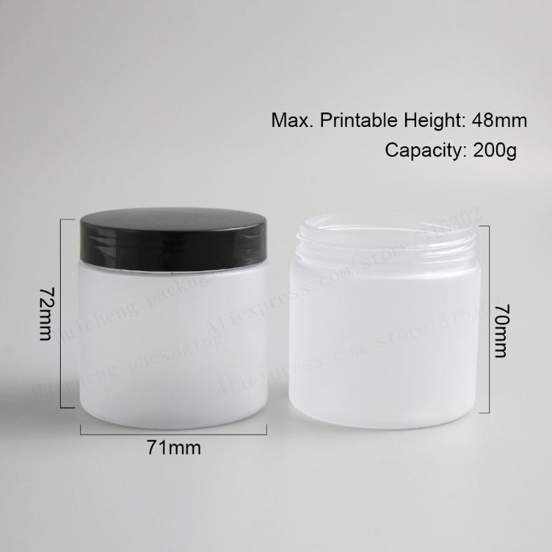 6.66 oz Frost Large Refillable PET Plastic jar with plastic cap 200ml 200cc Empty Cosmetic Containers pot Shampoo Jars 20pcs