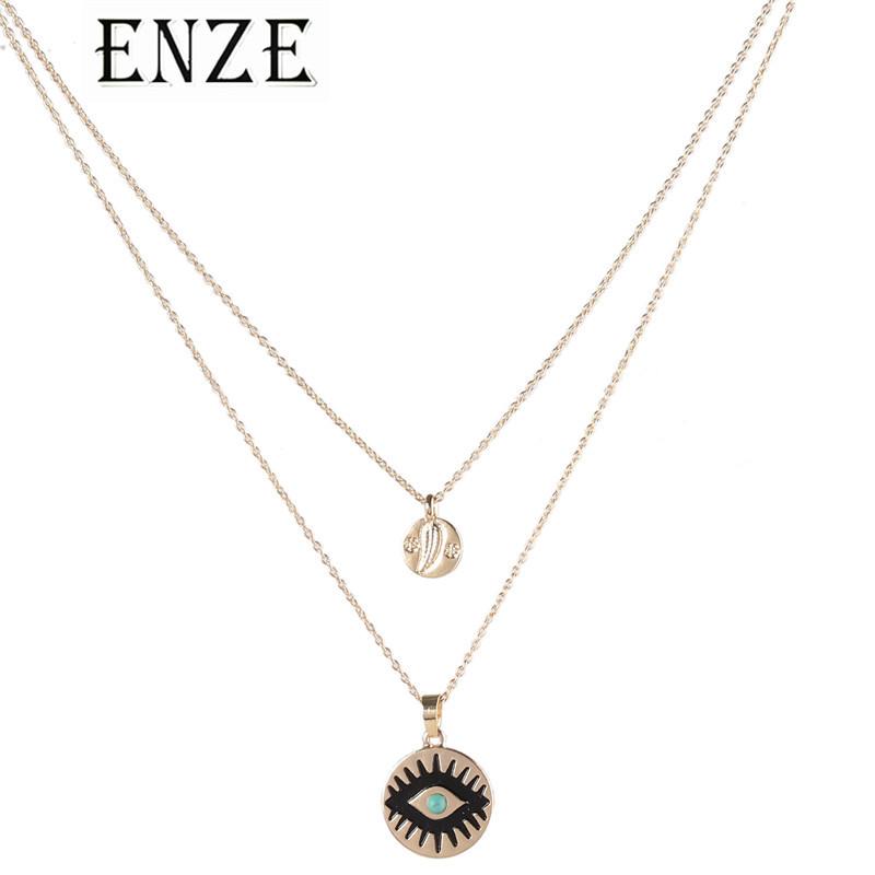 ENZE Zinc Alloy Disc Eye Double Layer Necklace in jewelry Personality Woman Punk Style Girl Jewelry Factory Wholesale
ENZE Zinc Alloy Disc Eye Double Layer Necklace in jewelry Personality Woman Punk Style Girl Jewelry Factory Wholesale