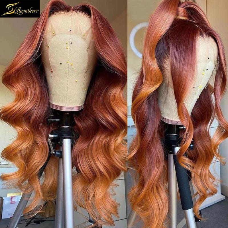 Colored Ombre GInger Orange Closure Body Wave 13x6 Lace Front Wigs Preplucked HD Transparent Human Hair Wigs Highlight 250% Remy, As pic
Colored Ombre GInger Orange Closure Body Wave 13x6 Lace Front Wigs Preplucked HD Transparent Human Hair Wigs Highlight 250% Remy, As pic