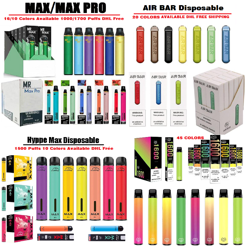 2021 Items Disposable Vape PUFF XXL & Hyppe MAX E-cigarettes Air Bar VS F-O-G MAX-Pro Pre-filled Cartidges Kits Free Ship
2021 Items Disposable Vape PUFF XXL & Hyppe MAX E-cigarettes Air Bar VS F-O-G MAX-Pro Pre-filled Cartidges Kits Free Ship