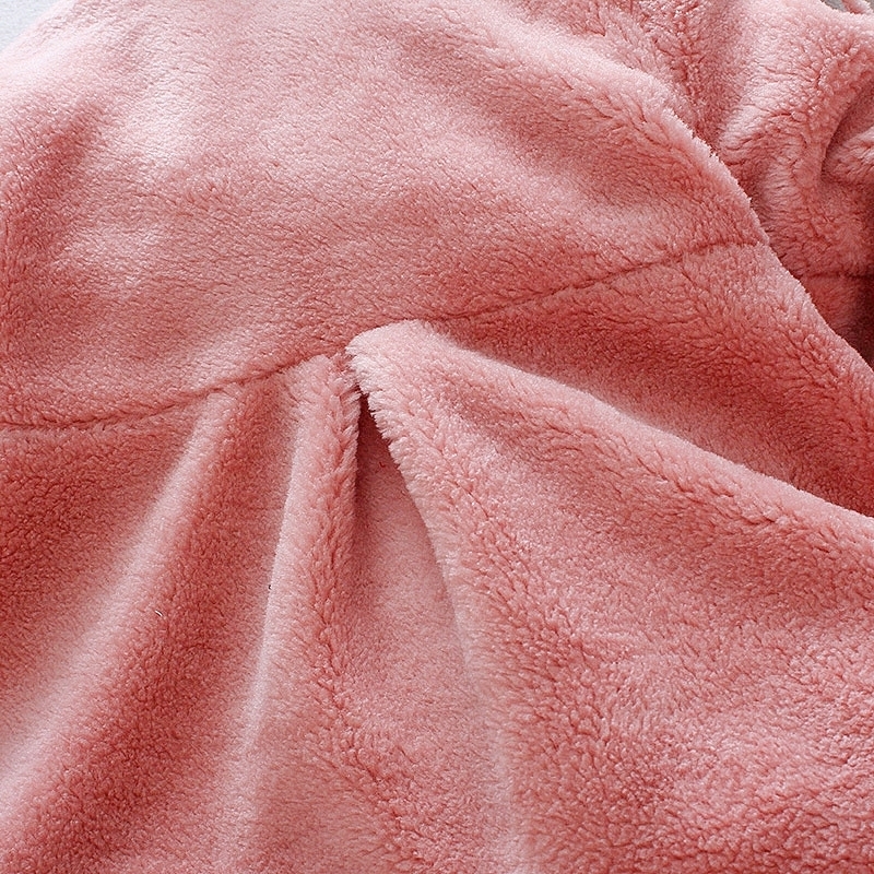 Baby Coat Winter Baby Girls Clothes Cute Rabbit Ear Hooded Plush Coat Manteau Fille Ropa Bebe Free Shipping 201128