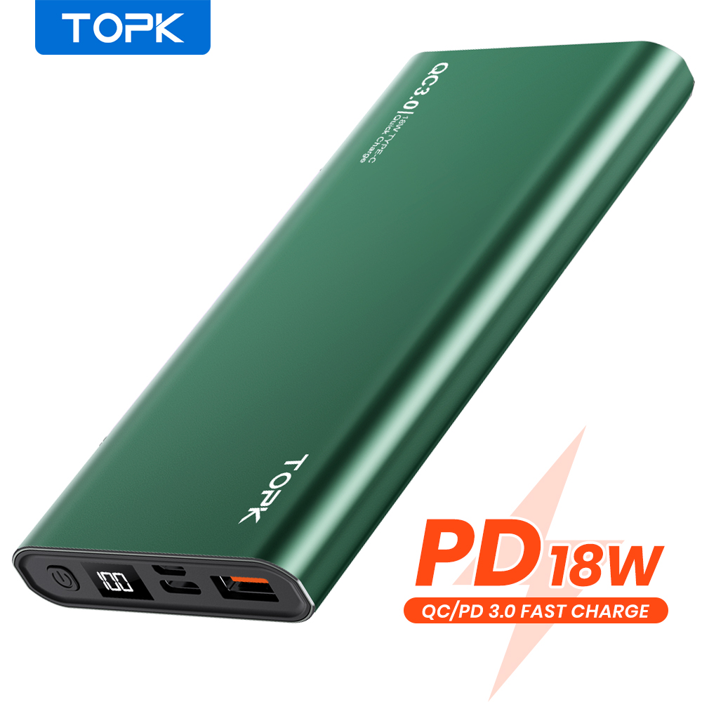 TOPK I1006P Power Bank 10000mAh Portable Charger LED External Battery PowerBank PD Two-way Fast Charging PoverBank for Xiaomi mi
TOPK I1006P Power Bank 10000mAh Portable Charger LED External Battery PowerBank PD Two-way Fast Charging PoverBank for Xiaomi mi
