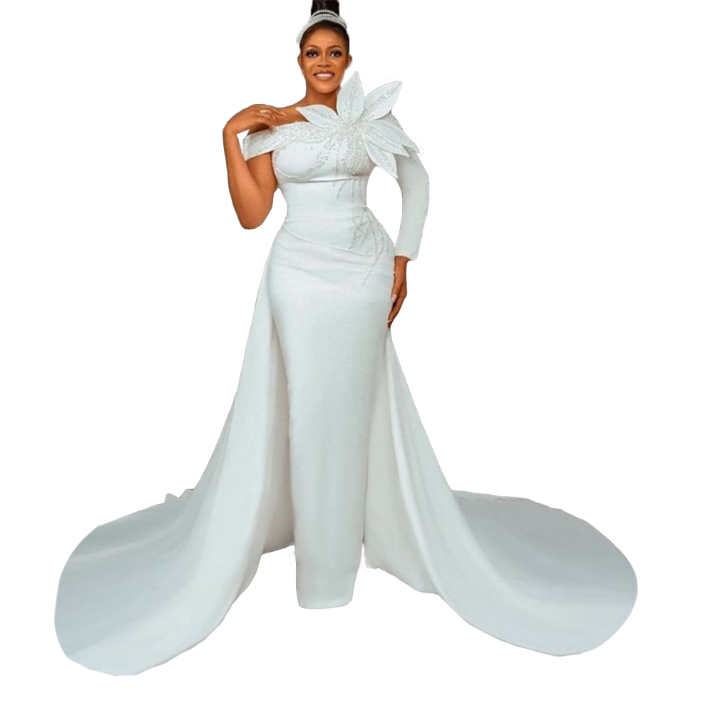 2022 Sexy Evening Dresses One-shpulder Floor-length with Satin Ball Gowns Prom Dresses Custom Made Formal Party Dresses Robes De Mariée