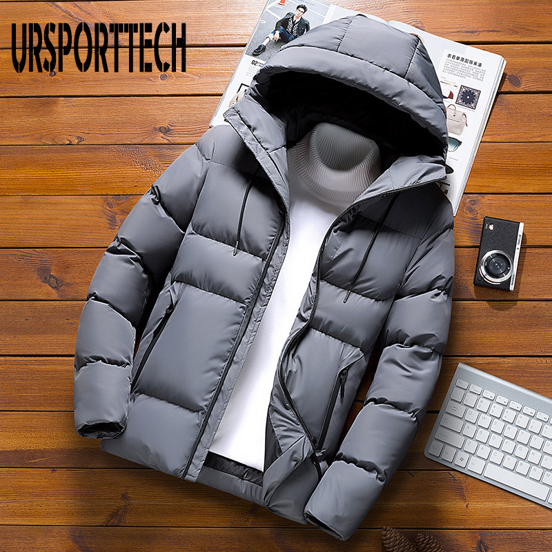 Quality Mens Parka Winter Jacket Men Cotton Padded Puffer Jackets Men Fashion Top Zipper Up Solid Color Outerwear Coats 201119