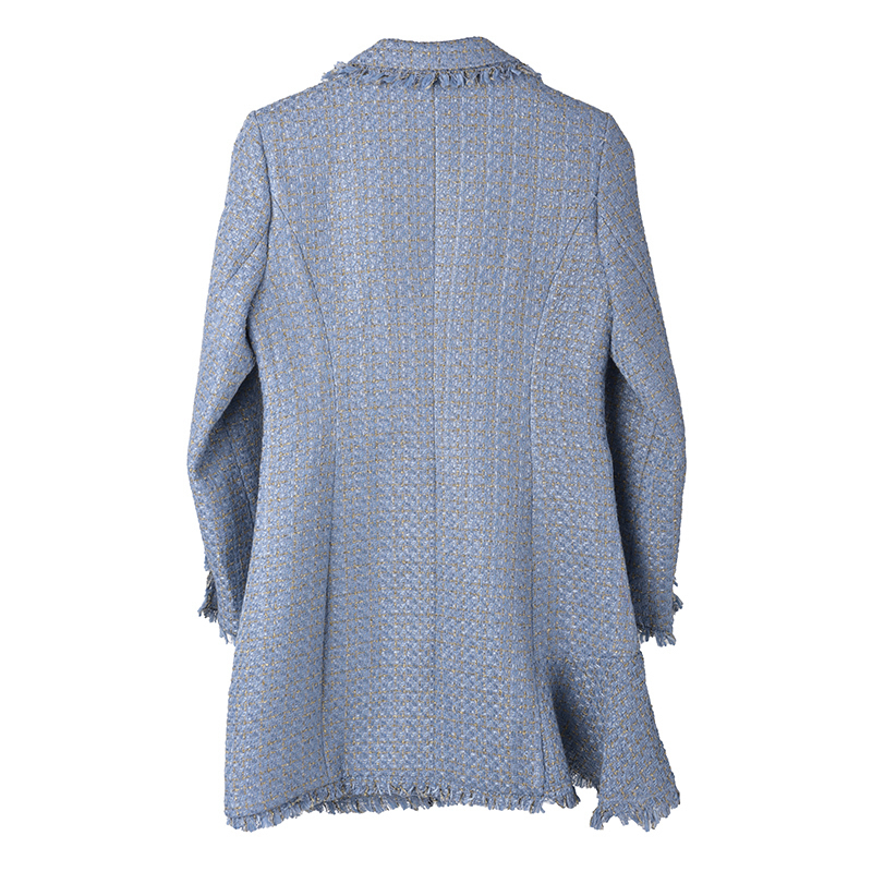 [EWQ] Korea Fashion Trends Slim Women Woolen Coat 2020 Spring Autumn New Sweet Full Sleeve Double Breasted Tweed Coats LJ201128