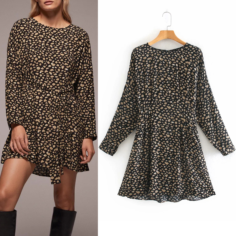 2021 New Vintage Animal Printed Mini Women Long Sleeve Short Dress Woman Autumn Winter Tied Belt Elegant Ladies Dresses Znzl, Print
2021 New Vintage Animal Printed Mini Women Long Sleeve Short Dress Woman Autumn Winter Tied Belt Elegant Ladies Dresses Znzl, Print