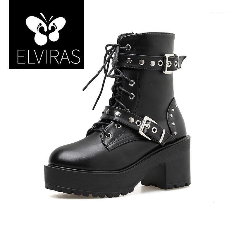 ELVIRAS Sexy Rivet Autumn Boots Women Platform Boots Black Leather Gothic Punk Style Combat Boot For Women Mid Heels Comfortable1
ELVIRAS Sexy Rivet Autumn Boots Women Platform Boots Black Leather Gothic Punk Style Combat Boot For Women Mid Heels Comfortable1