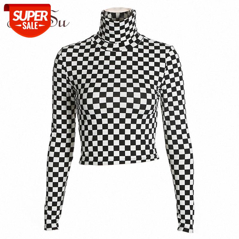 ArtSu Autumn Turtleneck Long Sleeve Crop Top Plaid checkerboard Printed Tshirt Harajuku Basic Womens Tshirts Casual ASTS21020 #Yx6I, White
ArtSu Autumn Turtleneck Long Sleeve Crop Top Plaid checkerboard Printed Tshirt Harajuku Basic Womens Tshirts Casual ASTS21020 #Yx6I, White