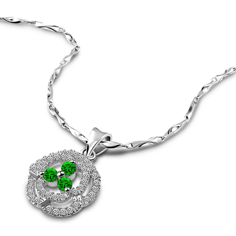 Sparkling green zircon rose pendant 925 sterling silver Necklaces & Pendants for Women Crystal Pendant silver Jewelry gift
Sparkling green zircon rose pendant 925 sterling silver Necklaces & Pendants for Women Crystal Pendant silver Jewelry gift