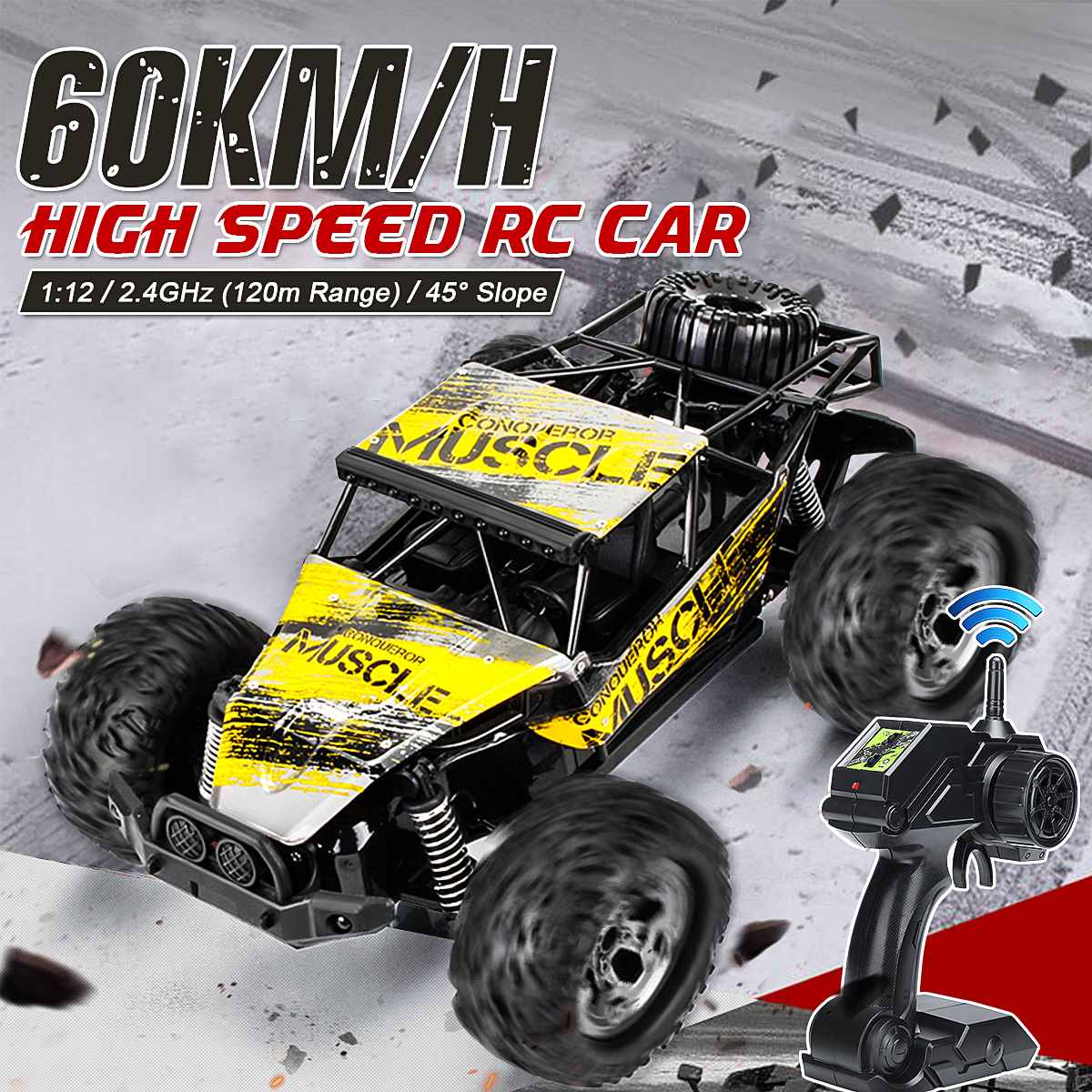 60Km/h 2WD RC Remote Control Off Road Racing Cars Vehicle 2.4Ghz Crawlers Electric Monster Truck Car for Kids and Adults
60Km/h 2WD RC Remote Control Off Road Racing Cars Vehicle 2.4Ghz Crawlers Electric Monster Truck Car for Kids and Adults