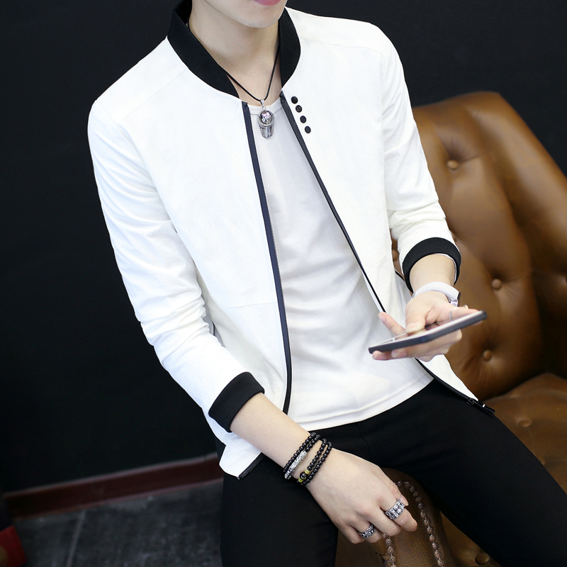 spring jacket male Korean youth handsome jacket men trend thin section gown personality baseball clothing 201127