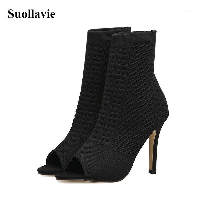 Suollavie Winter Autumn Women Peep Toe Ankle Boots Breathable Sexy Lady Thin High Heel Stretch Fabric Sock Boots1, Black
Suollavie Winter Autumn Women Peep Toe Ankle Boots Breathable Sexy Lady Thin High Heel Stretch Fabric Sock Boots1, Black