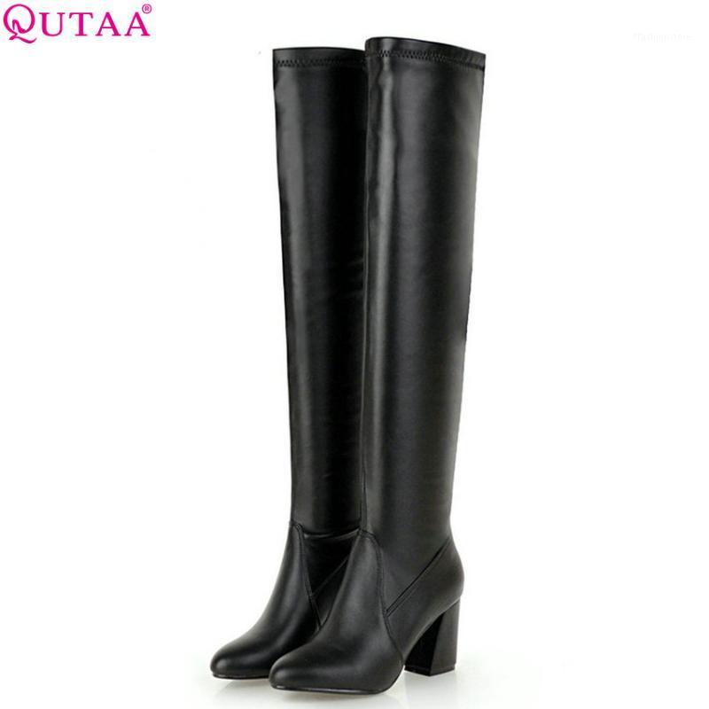 QUTAA 2020 Women Over The Knee High Boots Platform Slip on All Match Square High Heel Women Motorcycle Boots Big Size 34-431, Black
QUTAA 2020 Women Over The Knee High Boots Platform Slip on All Match Square High Heel Women Motorcycle Boots Big Size 34-431, Black