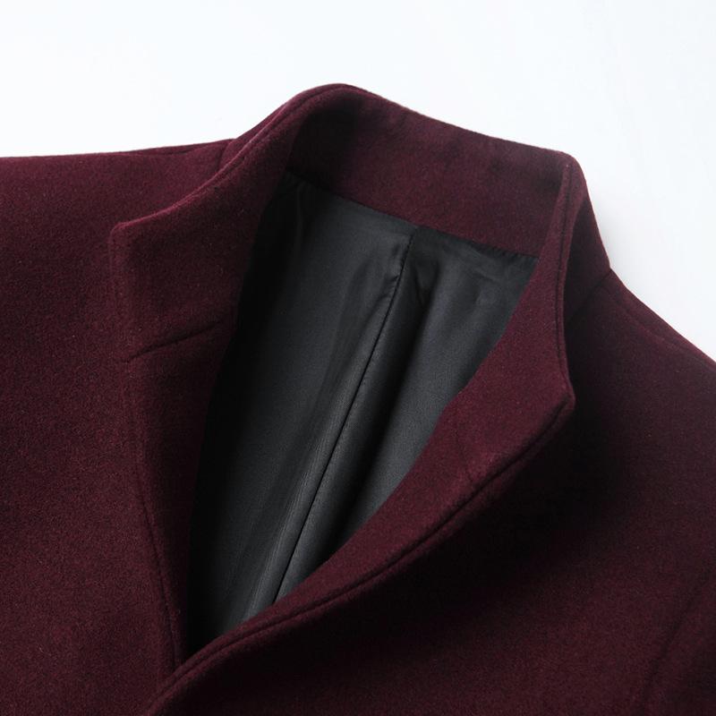 Fashion Mens Windbreaker Jacket Long Overcoat Men Plus Size 3xl 4xl Trench Coat Stand Collar Slim Casual Black Wool Male1