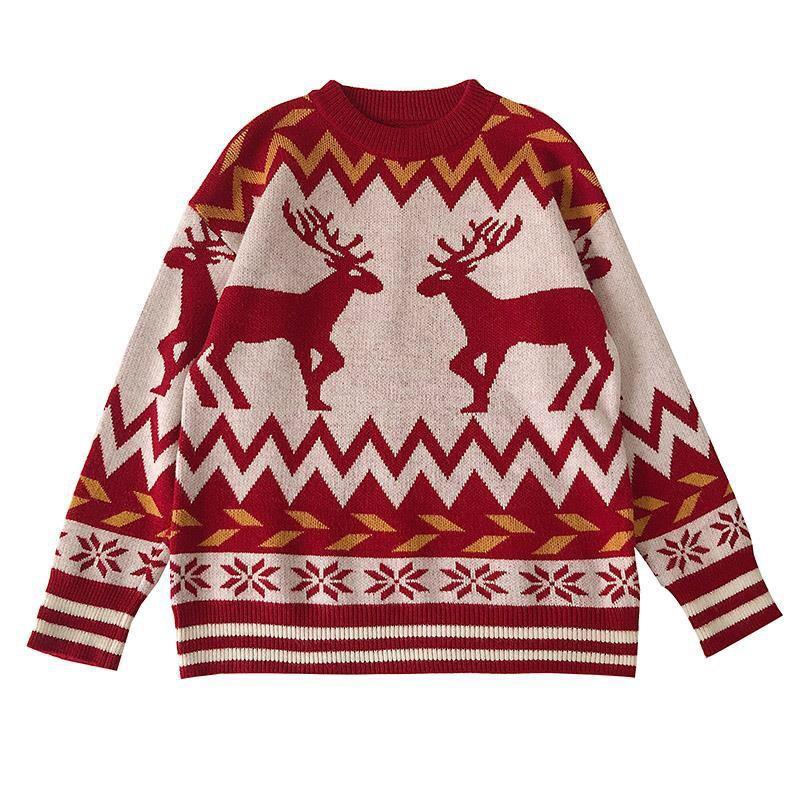 Fannic 2020 Winter Christmas Deer Jacquard Loose Red Blue O-Neck Knitted Sweater Women
Fannic 2020 Winter Christmas Deer Jacquard Loose Red Blue O-Neck Knitted Sweater Women