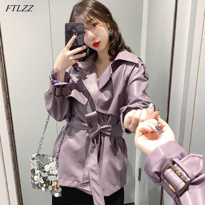 FTLZZ Autumn Women Loose Pu Faux Soft Leather Jacket Casual Turn Down Collar Black Coat Female Streetwear Outerwear With Belt
FTLZZ Autumn Women Loose Pu Faux Soft Leather Jacket Casual Turn Down Collar Black Coat Female Streetwear Outerwear With Belt