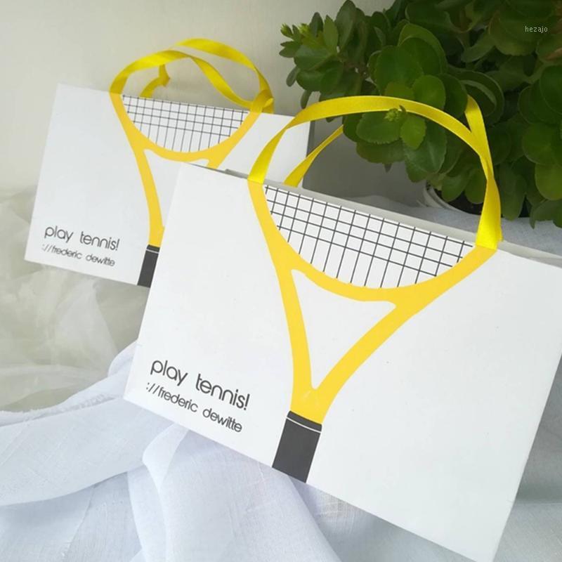 Personalized Paper Bags with Logo tennis and yellow satin ribbon 20*14*7 cm Custom party small Paper Bag for business gift,1
Personalized Paper Bags with Logo tennis and yellow satin ribbon 20*14*7 cm Custom party small Paper Bag for business gift,1