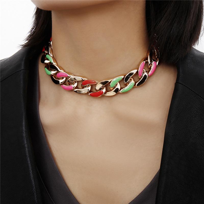 Luokey Punk Chunky Chain Choker Collar For Women Colorful Enamel Thick Chains Necklace Hiphop Rock Statement Jewelry Accessories
Luokey Punk Chunky Chain Choker Collar For Women Colorful Enamel Thick Chains Necklace Hiphop Rock Statement Jewelry Accessories
