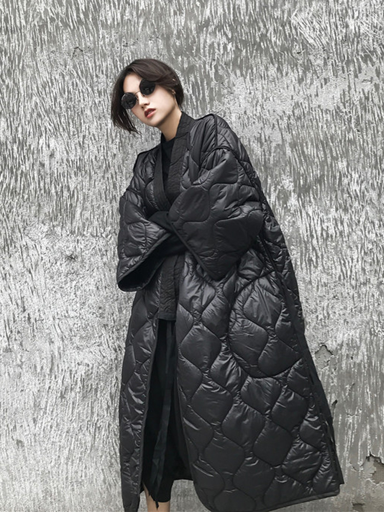 LANMREM New autumn And Winter Japan Styles Batwing Sleeves Loose Big Size Cotton-padded Coat Women Windbreaker JD18601 201103