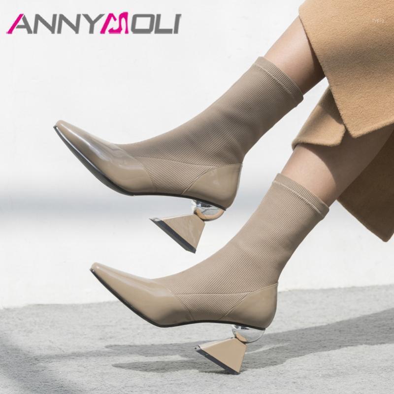 ANNYMOLI Winter Elastic Boots Women Natural Genuine Leather High Heel Ankle Boots Slim Stretch Square Toe Shoes Lady Autumn 3-91, Black synthetic lini
ANNYMOLI Winter Elastic Boots Women Natural Genuine Leather High Heel Ankle Boots Slim Stretch Square Toe Shoes Lady Autumn 3-91, Black synthetic lini