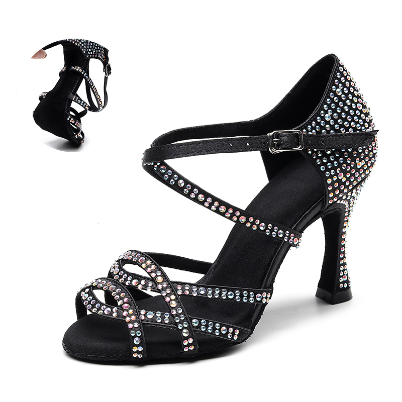 2021 New Women Rhinestone Latin Black Ballroom Salsa Dancing Shoes for Party Wedding Girls Soft Sole Practice Dance -shoes Nytm, Black-9cm
2021 New Women Rhinestone Latin Black Ballroom Salsa Dancing Shoes for Party Wedding Girls Soft Sole Practice Dance -shoes Nytm, Black-9cm
