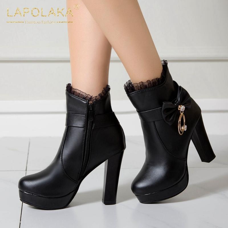 Lapolaka 2020 New Fashion Large Size 43 Platform Ankle Boots Woman Shoes Chunky High Heels Zipper Metal Decoration Winter Boots, Black
Lapolaka 2020 New Fashion Large Size 43 Platform Ankle Boots Woman Shoes Chunky High Heels Zipper Metal Decoration Winter Boots, Black