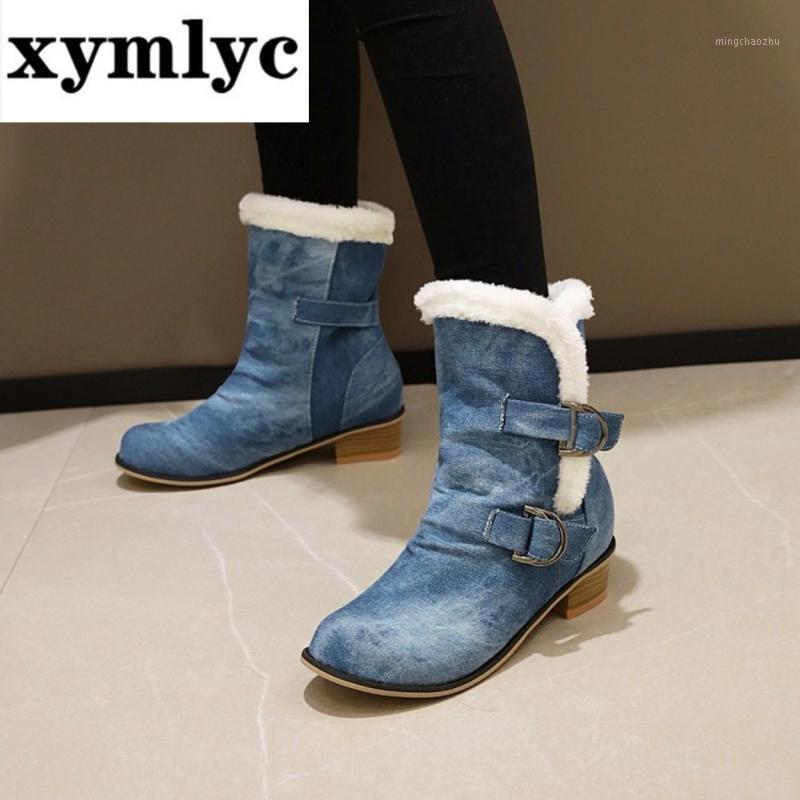 Women Round Toe Denim Jeans Ankle Boots Belt Buckle Warm Winter Snow Shoes Thick 3Colors Plus Size 35-461, Black
Women Round Toe Denim Jeans Ankle Boots Belt Buckle Warm Winter Snow Shoes Thick 3Colors Plus Size 35-461, Black