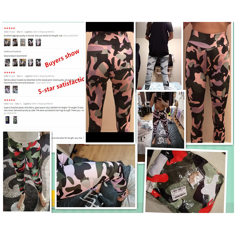 Camouflage Print Leggings Women Seamless High Waist Sexy One Word Horse Sports fitness Leggins Breathable Trousers Sweat Pants 201202