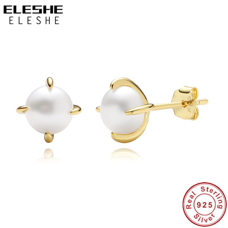 ELESHE Natural Freshwater Pearl Stud Earrings For Women Real 925 Sterling Silver Fine Earrings with 18K Gold Plated Jewelry Gift
ELESHE Natural Freshwater Pearl Stud Earrings For Women Real 925 Sterling Silver Fine Earrings with 18K Gold Plated Jewelry Gift