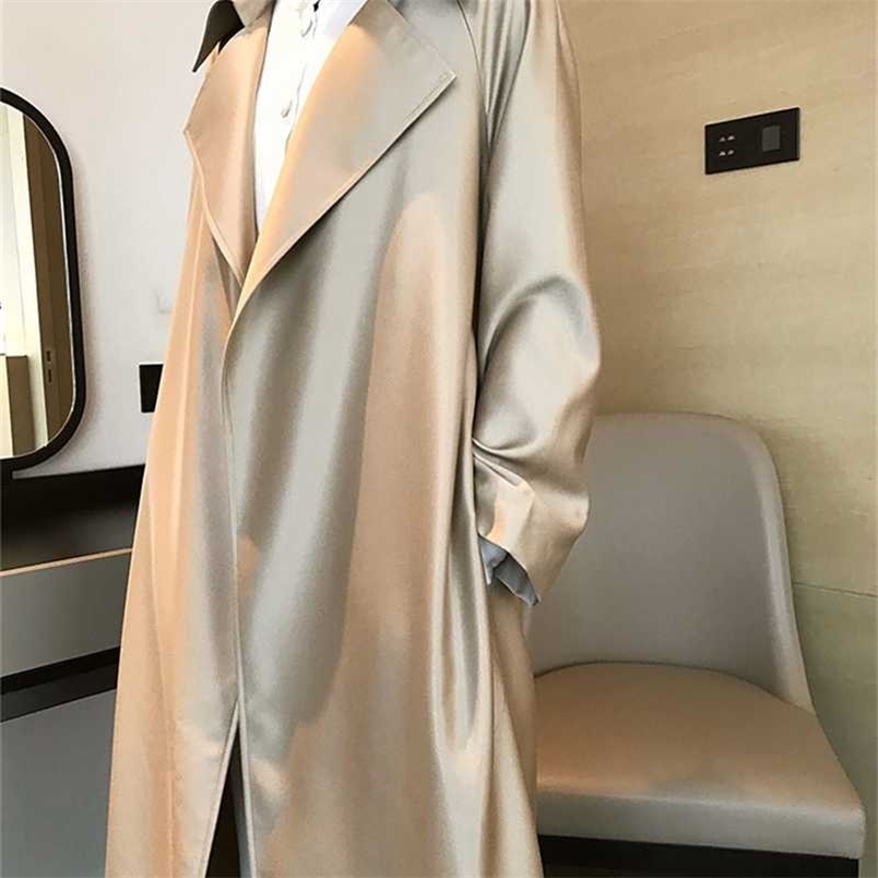 DEAT Woman Trench Coat Champagne Solid Silkly Long Sleeve With Sashes Loose Minimalist High Street Spring Fashion AP161 220114, Champagne with belt
DEAT Woman Trench Coat Champagne Solid Silkly Long Sleeve With Sashes Loose Minimalist High Street Spring Fashion AP161 220114, Champagne with belt