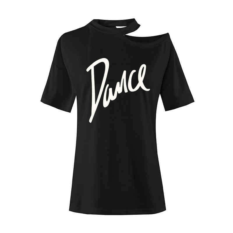 Summer Casual Irregular Sexy Off Shoulder Tops Women T-shirt Loose O-neck T Shirt Ladies Casual Letter Dance Camisetas, White
Summer Casual Irregular Sexy Off Shoulder Tops Women T-shirt Loose O-neck T Shirt Ladies Casual Letter Dance Camisetas, White