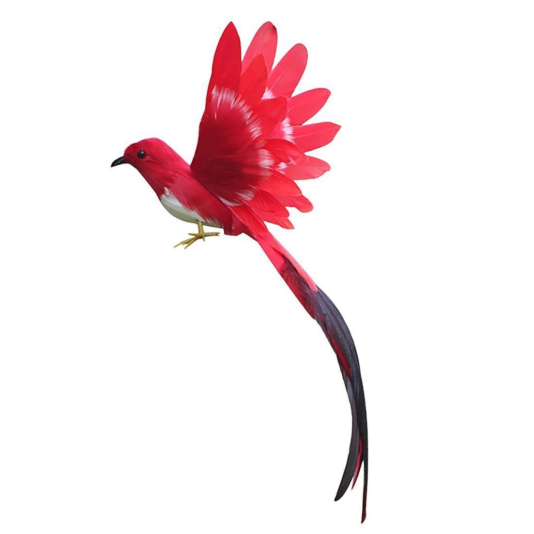 Artificial Bird Feathers Plastic Figurine Landscape Ornament Garden Decor Christmas DIY Halloween 28 5 3cm Y2009036421216