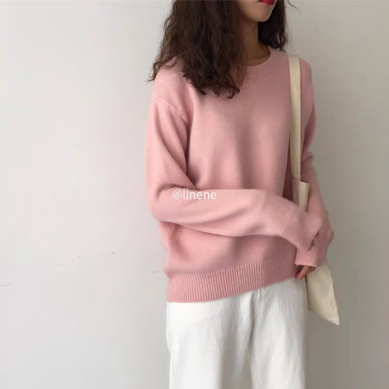 Winter Oversized Sweater Women Pullovers O Neck Loose Soft Female Cashmere Jumper 210302