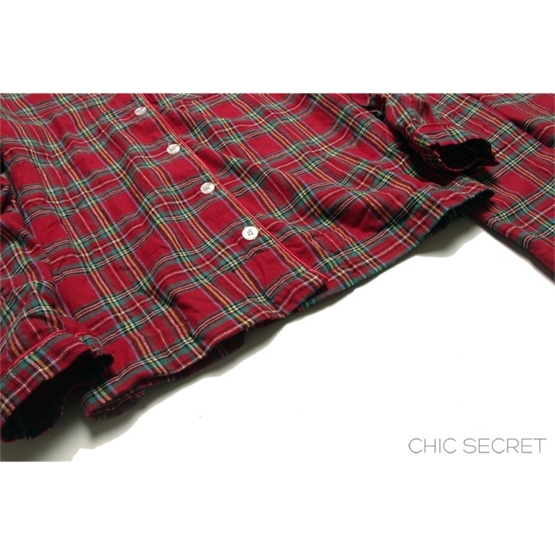 Autumn and winter women fashion loose flannel fabric plaid casual pajama set female trendy color soft cotton lounge sleepwear 201113