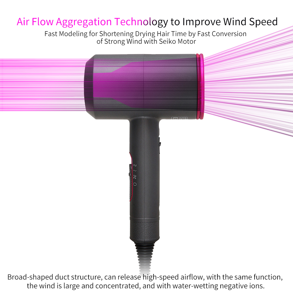New Hair Dryer Negative Ionic Professional Powerful Hairdryer Travel Homeuse Hot Cold Wind Salon Blow Dryer