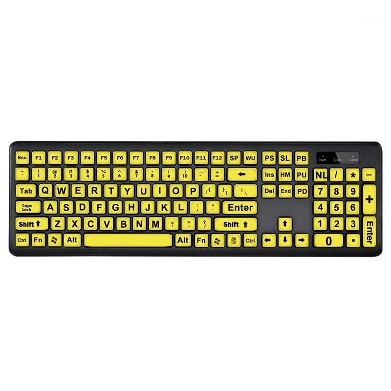 Computer Keyboard Wired Yellow Keys Black Letter Large Elderly USB PC Computer Game Gaming Keyboard for People with Low Vision1
Computer Keyboard Wired Yellow Keys Black Letter Large Elderly USB PC Computer Game Gaming Keyboard for People with Low Vision1