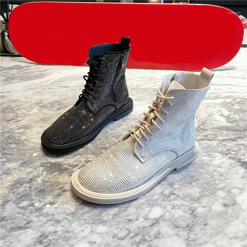 DEAT 2020 New Autumn Fashion Casual Rhinestone Full Diamond Lace-up Solid Color Leather Single Shoes Women Short Boots SF2811, Beige
DEAT 2020 New Autumn Fashion Casual Rhinestone Full Diamond Lace-up Solid Color Leather Single Shoes Women Short Boots SF2811, Beige