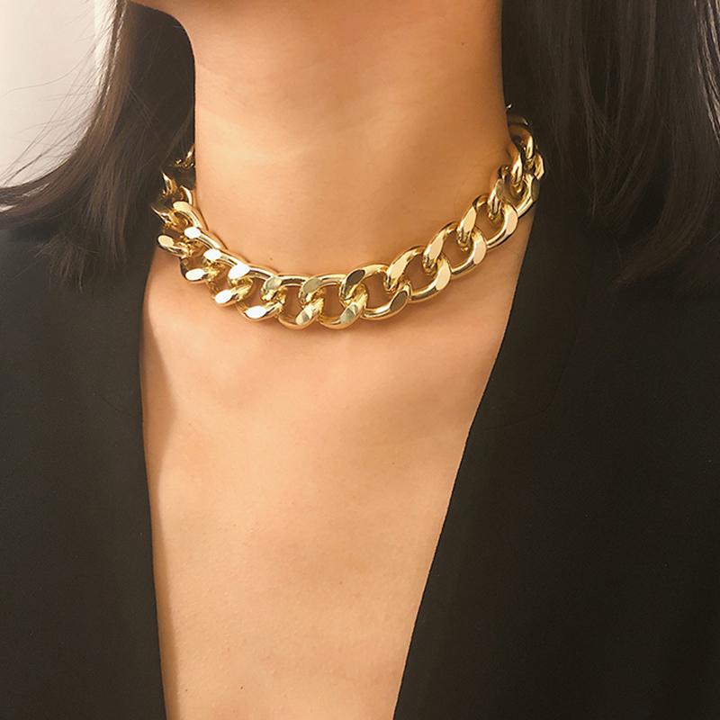 Chokers GSOLD Fashion Punk Big Simple Oval Thick Chain Short Choker Necklace Exaggerated Women Chunky Statement Party Jewelry
Chokers GSOLD Fashion Punk Big Simple Oval Thick Chain Short Choker Necklace Exaggerated Women Chunky Statement Party Jewelry