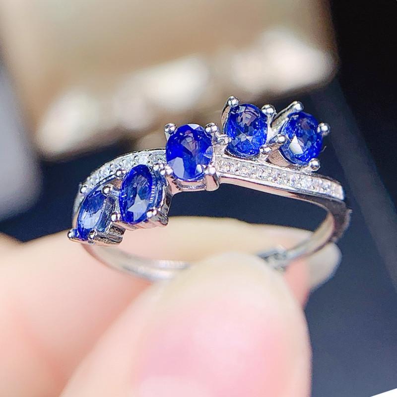 Cluster Rings Natural Real Blue Sapphire Ring Per Jewelry 925 Sterling Silver 3*4mm 0.3ct*5pcs Gemstone Fine Women J21684, Golden;silver
Cluster Rings Natural Real Blue Sapphire Ring Per Jewelry 925 Sterling Silver 3*4mm 0.3ct*5pcs Gemstone Fine Women J21684, Golden;silver