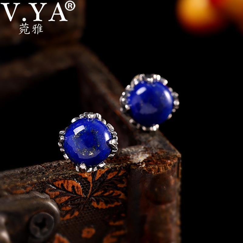 V.YA 925 Sterling Silver Stud Earrings Lapis Natural Stone Earrings Elegant Women's Earring
V.YA 925 Sterling Silver Stud Earrings Lapis Natural Stone Earrings Elegant Women's Earring