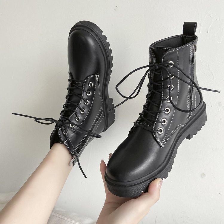 Black PU Leather Ankle Boots Women Autumn Winter Round Toe Lace Up Shoes Woman Fashion Motorcycle Platform Botas Cowboy Boots1
Black PU Leather Ankle Boots Women Autumn Winter Round Toe Lace Up Shoes Woman Fashion Motorcycle Platform Botas Cowboy Boots1
