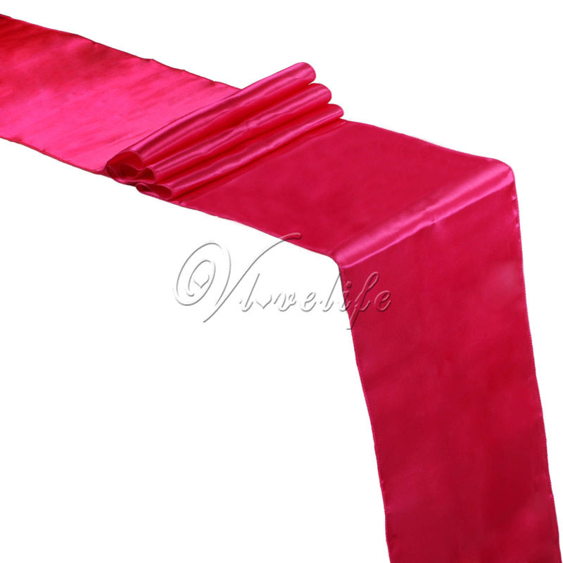 10PCS Satin Table Runners Wedding Party Event Decor Supply Satin Fabric Chair Sash Bow Table Cover Tablecloth 30cm275cm T2001079945005