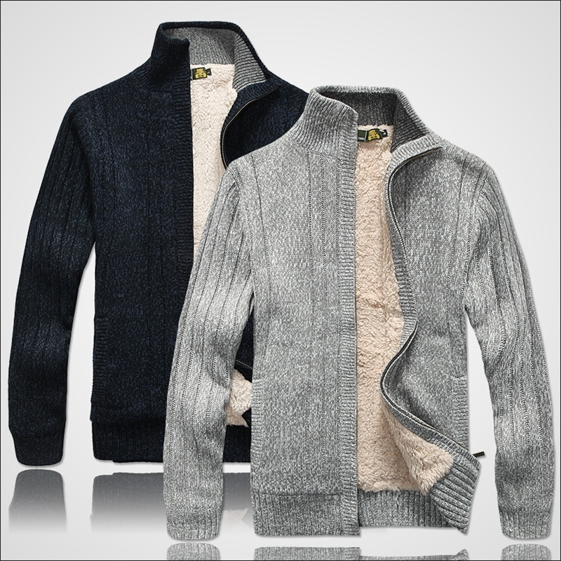 Men sweaters Long Sleeve Sweatercoat Casual cardigan thick knitting sweater outerwear coat winter for mans 201118
