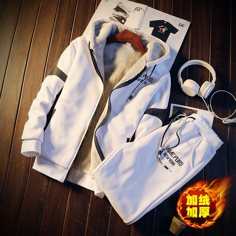 2021 New Casual Mens Tracksuit Set Winter Two Piece Sets Fleece Thick Warm Hooded Jacket + Pants Sporting Suit Male Trainingspak 2igm, Blue
2021 New Casual Mens Tracksuit Set Winter Two Piece Sets Fleece Thick Warm Hooded Jacket + Pants Sporting Suit Male Trainingspak 2igm, Blue