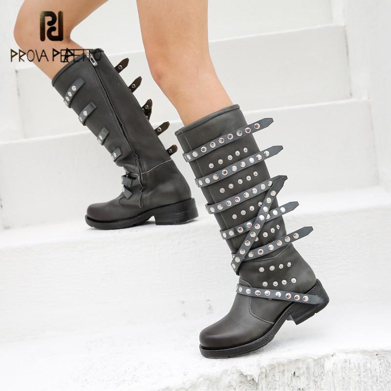 Prova Perfetto Genuine Leather Classics Rivet Women's Thigh High Boots Mixed Colors Buckle Strap Do Old Crude Heel Casual Shoes, Brown
Prova Perfetto Genuine Leather Classics Rivet Women's Thigh High Boots Mixed Colors Buckle Strap Do Old Crude Heel Casual Shoes, Brown